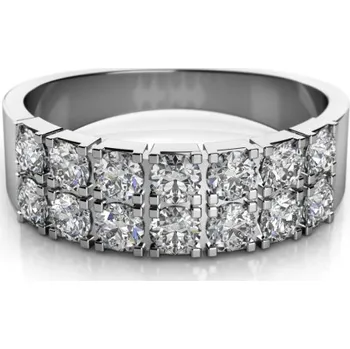 Prsten Couple, Moderní prsten Aki, bílé zlato se zirkony, vel.: 54, ø17,2 mm, 6860253-0-54-1