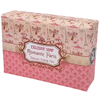 Koupelová kosmetika Soap Luxusní přírodní mýdlo s vůní v dekorovaném obalu, Romantic Paris - 200 g
