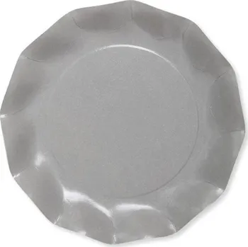 Party nádobí CHAKS TALÍŘE ve tvaru okvětních lístků šedé 8 ks