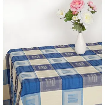 ubrus HEDVA ČESKÝ BROKÁT Ubrus Obreaska ČTVERCE modrá/hnědá Rozměr ubrusu: standard 120x140