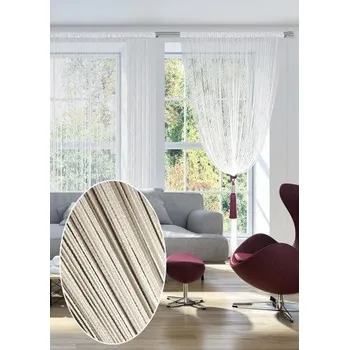 Záclona provázková nitka krém - 160 cm x 290 cm