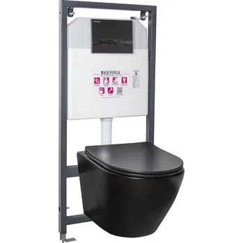 Klozet Kerra Delos/Adriatic Black WC závěsný komplet