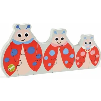 Oops Dřevěné oboustranné puzzle beruška OP1601733