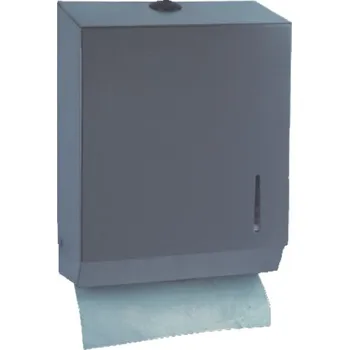 Zásobník na papírové ručníky Zásobník na papírové ručníky ZZ, W, nerezový, plastový zámek 300 x 260 x 120 mm (v/š/h)