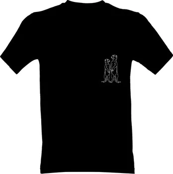 Tričko s potiskem Dvě surikatky stojící vedle sebe pánské