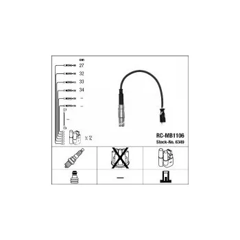 Zapalovací kabel Sada kabelů pro zapalování NGK RC-MB1106 - MERCEDES-BENZ