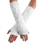 VFstyle krémové pletené návleky na ruce 30 cm