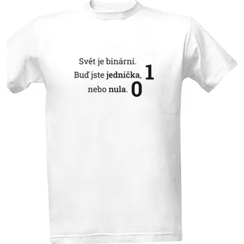 Tričko s potiskem Svět je binární pánské