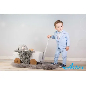 Chlapecký světle modrý set se sakem 4-dílný A103