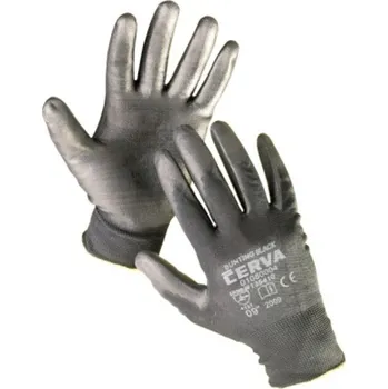 Pracovní rukavice Cerva Rukavice povrstvené BUNTING BLACK polyuretan 6
