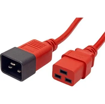 Napájecí kabel Lindy Kabel síťový prodlužovací 16A, IEC320 C20 - C19, 2m, červený (30124) - 19.43.1572