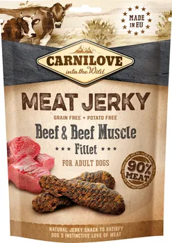 Pamlsek pro psa Carnilove Meat Jerky Beef with Beef Muscle Fillet 100 g