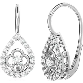 Náušnice Couple, Visací náušnice Amanda, bílé zlato se zirkonem, 6680371-0-0-1