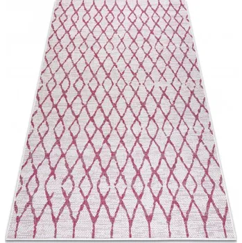 Koberec Balta Kusový koberec Sisalový SION 22129 tkaný na plocho geometrický ecru fialový Rozměr: 80x150 cm