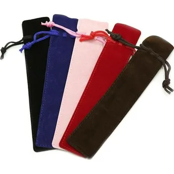 Semišový sáček na pero (černá)