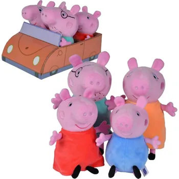 plyšák Simba Toys Prasátko Peppa: rodinka v autě