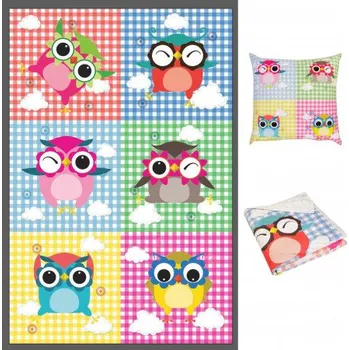 Dekorativní polštářek Přehoz SOVY patchwork - 40 x 40 cm