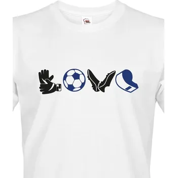 Pánské tričko Pánské tričko - Fotbal love2, Barva Bílá, Velikost XS, Canvas Pánské tričko s krátkým rukávem Bezvatriko.cz 1571