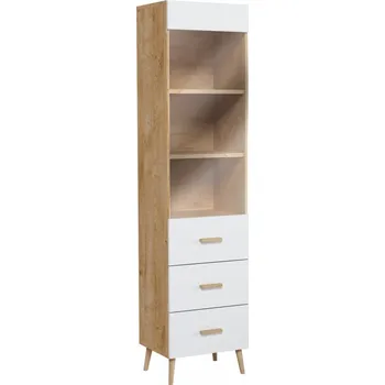 Knihovna Eoshop Vitrína Brela S2D1W, bílá / dub ribeck, lamino