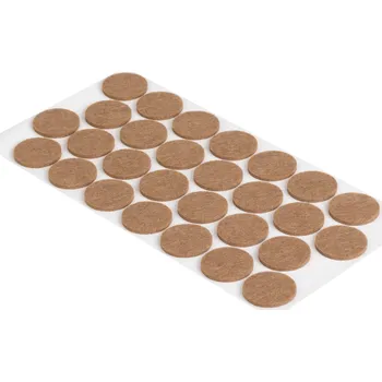 Podložka pod nábytek Walteco Filcové podložky, průměr 28mm, samolepicí, hnědé, 28 ks