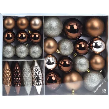 M.A.T. Group Vánoční ozdoby hnědé/stříbrné 31 ks Vánoční ozdoba M.A.T. Group Vánoční ozdoby hnědé/stříbrné 31 ks
