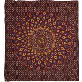 Přehoz na lůžko BOB Batik indický přehoz na postel Paví oko vínový 225 x 200 cm bavlna