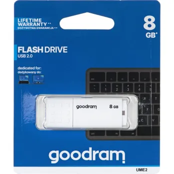 Ukládání dat Paměť GoodRam GOODRAM FLASHDRIVE 8GB UME2 USB 2.0 WHITE PAMGORFLD0390