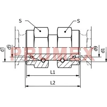 Hadicová spojka Spojka PMSO2 22L M30x2,0v.z./M30x2,0v.z. O-kr.