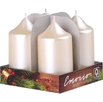 Svíčka ZTRADE Svíčka válec 4 ks 40 x 75 - perla krém