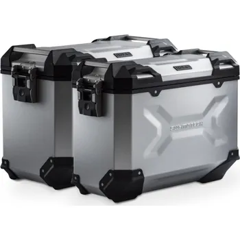 Zavazadlo na motocykl SW Motech Sada bočních kufrů a držáku TraX Adventure 45/37l stříbrná, CRF1000L Adventure Sports 2018-