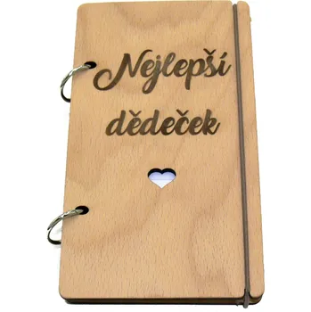 Zápisník art-wood.cz Dřevěný zápisník - nejlepší dědeček