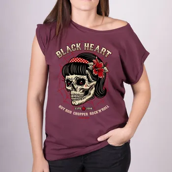 Dámské tričko Dámské Triko BLACK HEART SARINA EXT Barva: Červená, Velikost: S