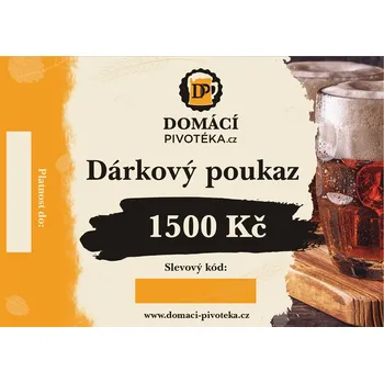 Pivo Domácí pivotéka Poukaz na pivo - 1 500 Kč Druh: Zaslat vytištěný, v poštovní obálce.