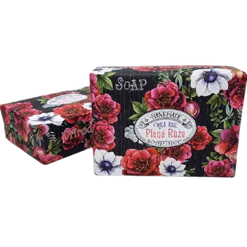Mýdlo Soap Luxusní přírodní mýdlo s bambuckým máslem s vůní v dekorovaném obalu, Planá růže - 100 g