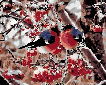 Zuty Malování podle čísel 40 x 50 cm Ptáčci v jeřabinách
