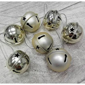 Vánoční dekorace Rolnička 30 mm - zlatá - hvězdička - 1ks