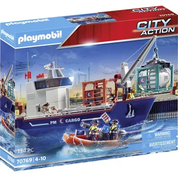 Stavebnice Playmobil Playmobil City Action 70769 Velká kontejnerová loď s celním člunem