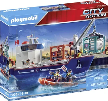 Stavebnice Playmobil Playmobil City Action 70769 Velká kontejnerová loď s celním člunem