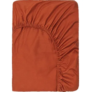 Prostěradlo Tmavě oranžové bavlněné elastické prostěradlo Good Morning, 140 x 200 cm ID_1394205