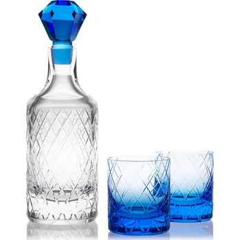 Sklenice Bonbon sklenice na whisky s karafou akvamarín