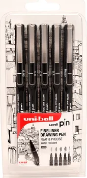 Uni-Ball Uni Pin Fine liner 5 ks černý