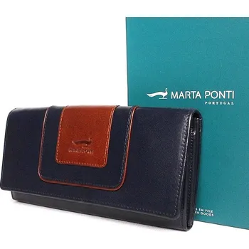 Peněženka Luxusní tmavěmodro-hnědá kožená peněženka Marta Ponti no. B530
