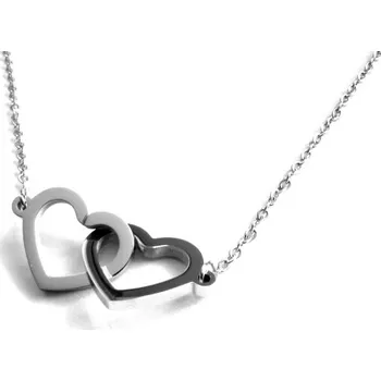 Náhrdelník Steel Jewelry Náhrdelník propojené srdce z chirurgické oceli NH090375 dárkové balení zdarma