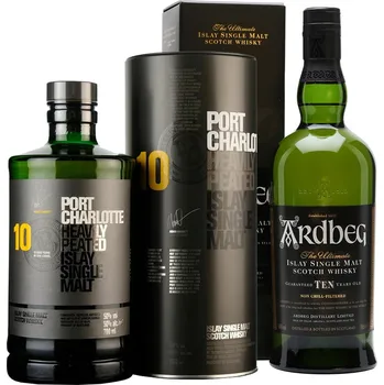 Whisky Port Charlotte 10 & Ardbeg Ten 2 x 0,7 l