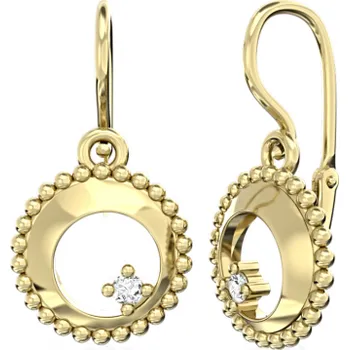 Náušnice Couple, Dětské náušnice Arin, žluté zlato se zirkonem, 6630686-0-0-1