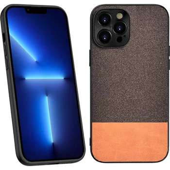 Pouzdro na mobilní telefon Kryt pro Apple iPhone 13 Pro - látková textura - hnědý