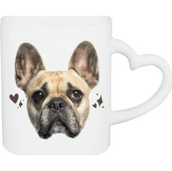 Hrnek srdce s potiskem Pejsek Buldoček