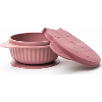 dětská jídelní sada Silikonová miska s víčkem innoGIO GIOfresh Owl