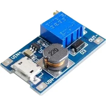 Měnič napětí Napájecí modul, step-up měnič 2A s MT3608 s USB micro