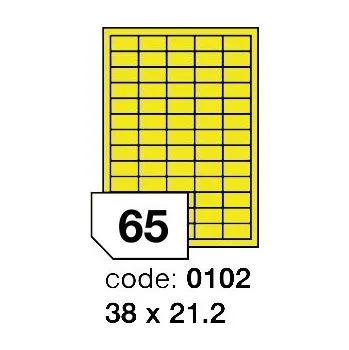 Samolepící etiketa Samolepící etikety Rayfilm Office 38x21,2 mm 100 archů, fluo žlutá, R0131.0102